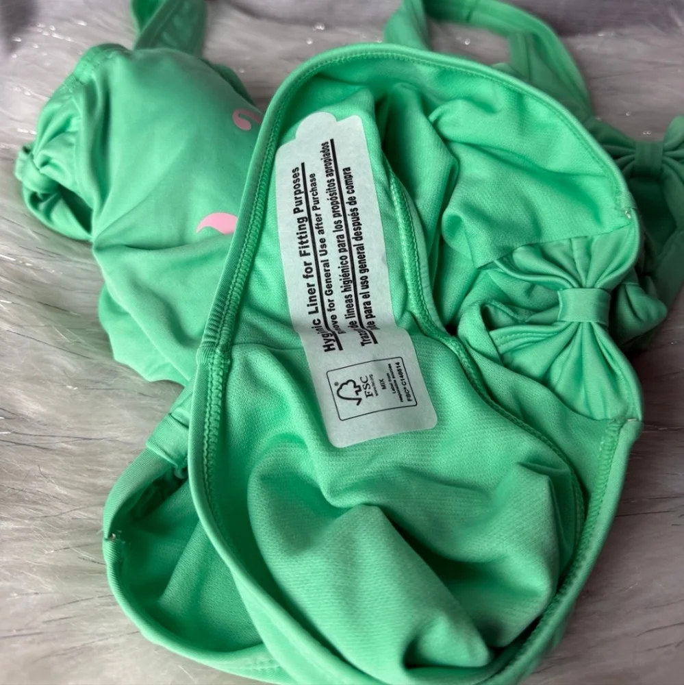 JUICY COUTURE mint Green Side Bows One Piece Bathing Suit - Picture 7 of 8